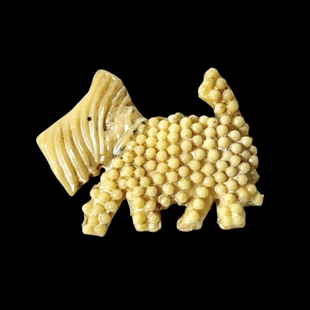 Unique Vintage Handmade Westie Scottie Dog Brooch Unique Pearly Texture